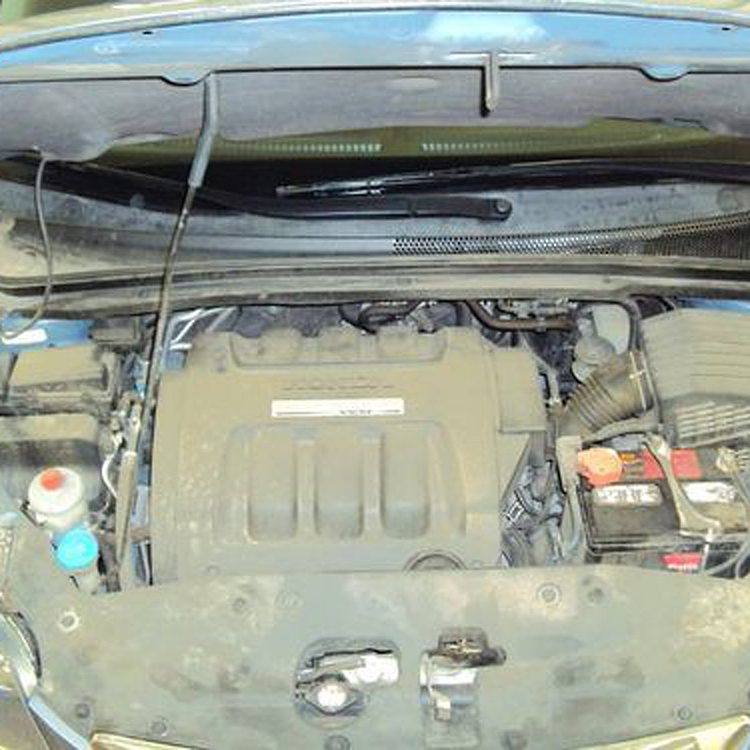 Engine bay before cleaning