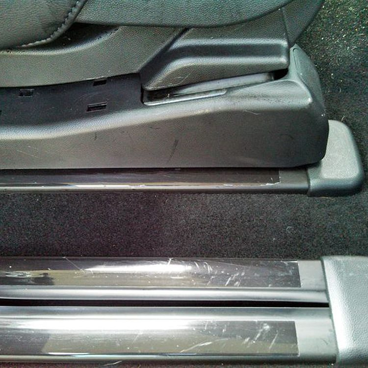 Footwell & seat rails after cleaning